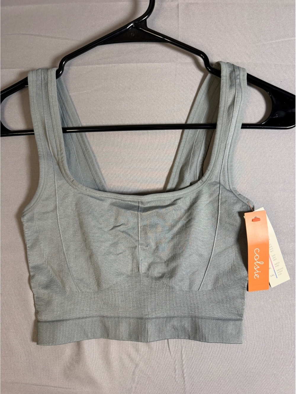 Colsie Women's Seamless Sports Bra Crop Top, Size Small, Gray
